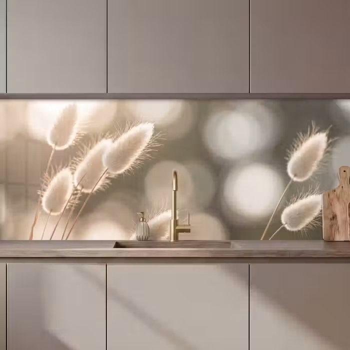 Kitchen splashback - Hazetail Grass - White - Sunlight