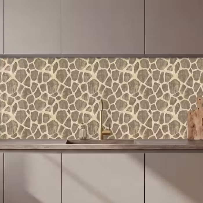 Kitchen splashback - Giraffe - Pattern - Beige - Brown