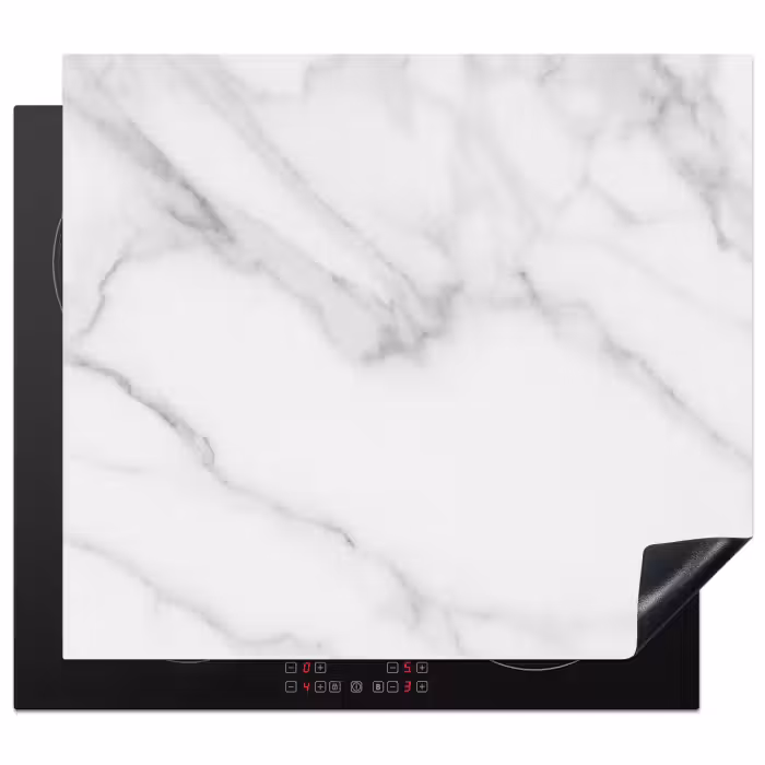 Induction hob protector - White Marble Zen