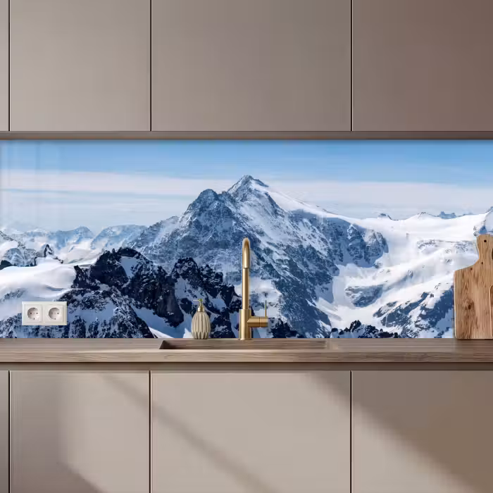 Kitchen splashback - Landscape - Mountains - Snow - White