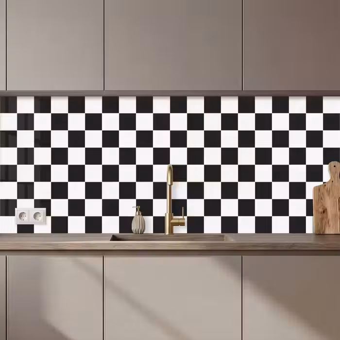 Kitchen splashback - Classic - Pattern - Black - White