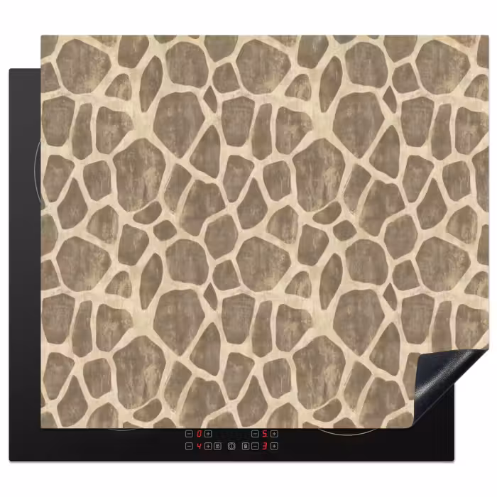 Induction hob protector - Giraffe - Pattern - Beige - Brown
