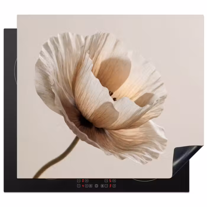 Induction hob protector - Flower - Beige - Cream