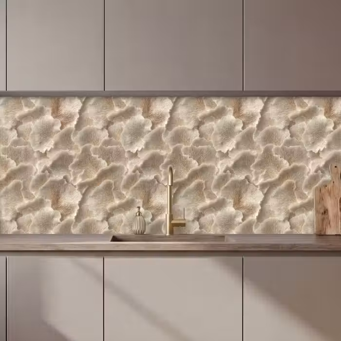 Kitchen splashback - Fan textures - Beige - Fiber texture