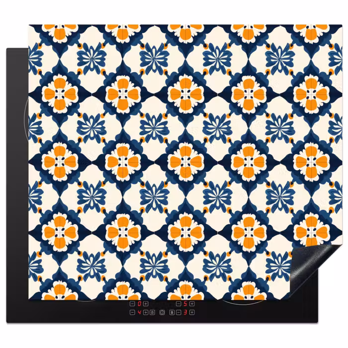 Induction hob protector - Classic - Geometric - Blue